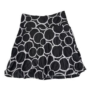 H&M black gray circles pull on skater skirt size 8